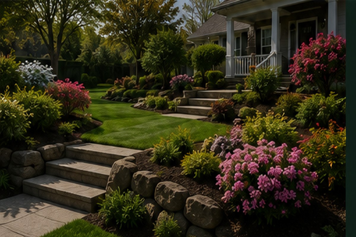 Well maintained residential landscape